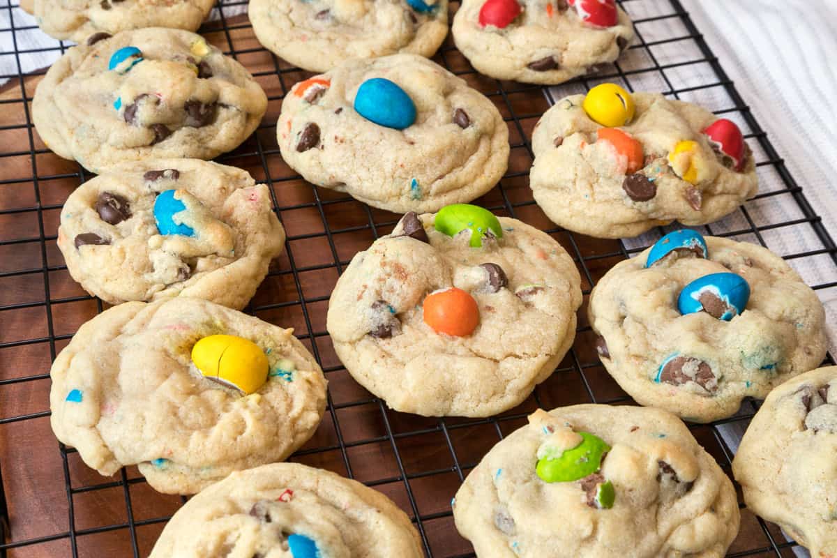 Easter mini Cadbury egg cookies on a plate.