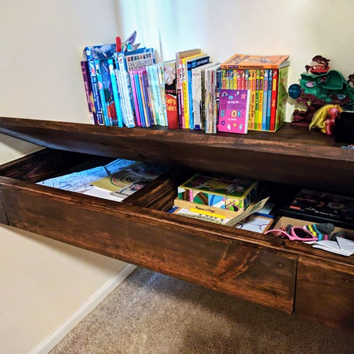 DIY Floating Desk with Storage