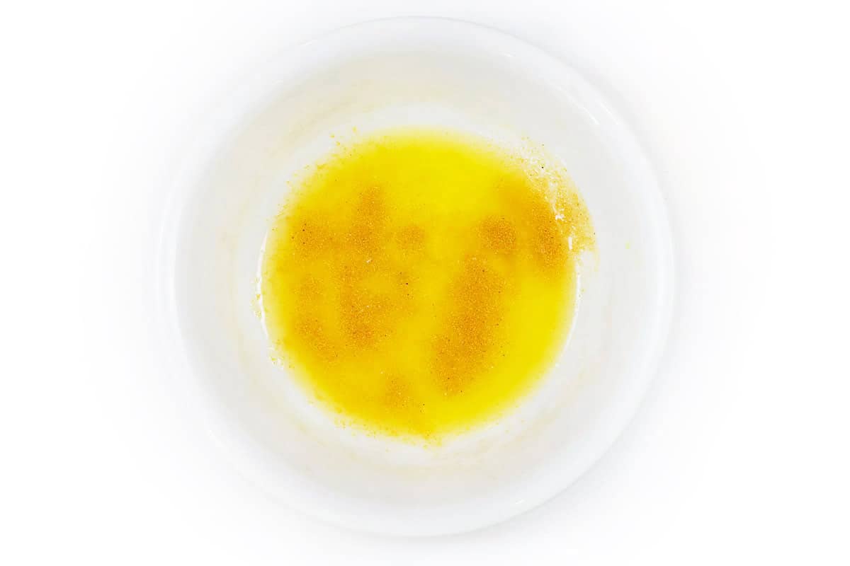 Melt the butter and add garlic